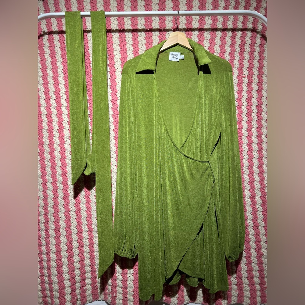 Princess Polly Olive Wrap Mini Dress